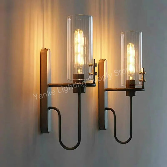 Vintage Industrial Crystal Wall Sconce for Bedrooms