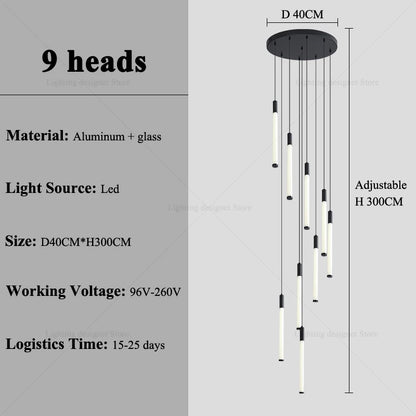 Modern Staircase Pendant Chandelier for High Ceilings