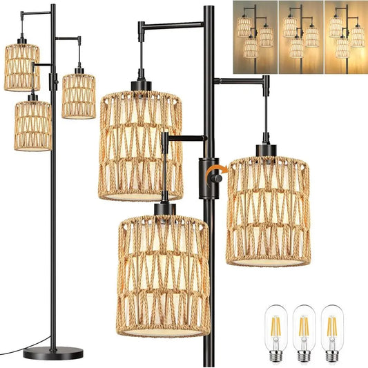 Three-Light Dimmable Floor Lamp for Living Rooms