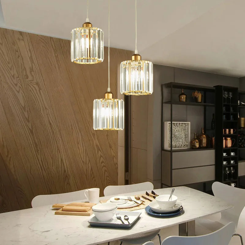 Modern Crystal Pendant Light K9 LED Living Room Ceiling Lamp