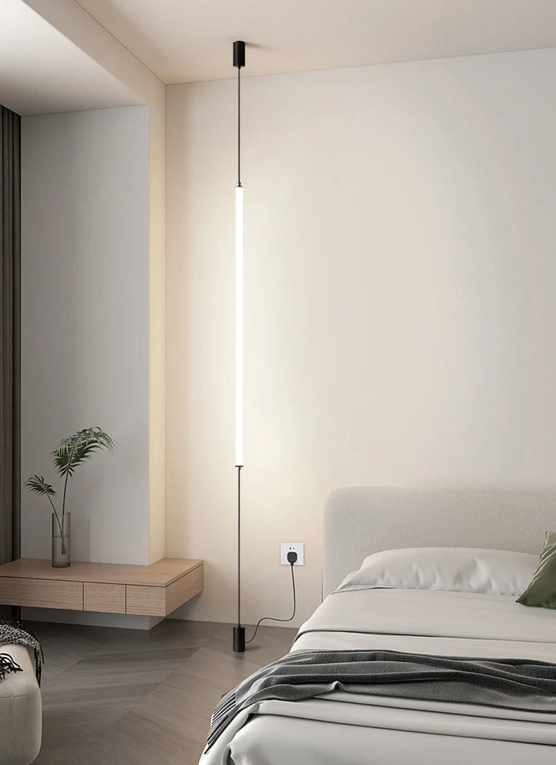 Modern LED Floor Lamp – Sleek Black Acrylic Light for Living Room & Bedroom
