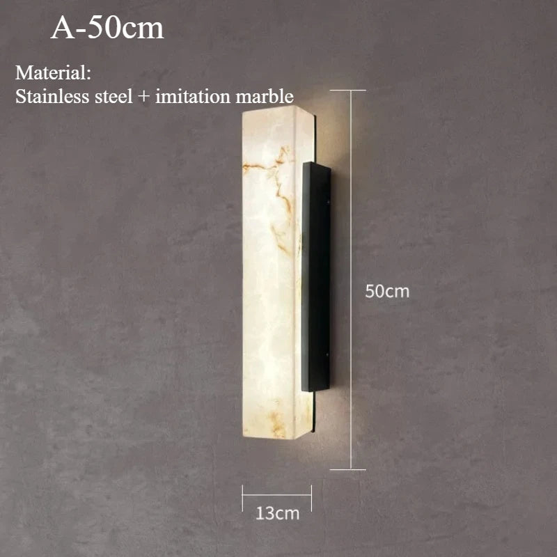 Modern Marble Outdoor Wall Light for Porches and Facades