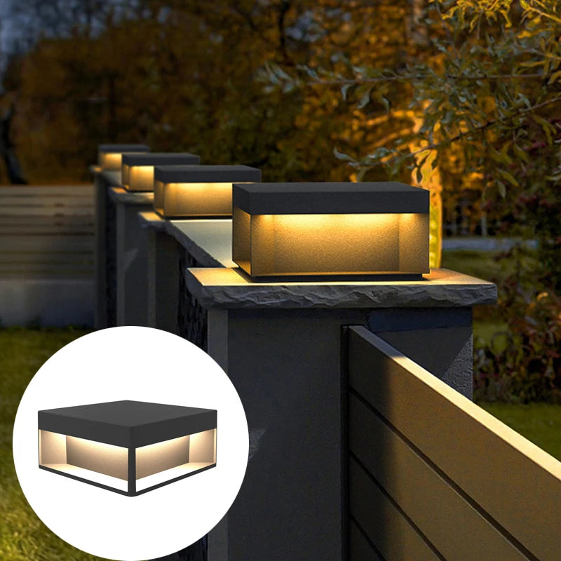 Solar Pillar Light Outdoor Waterproof Fence Yard Lamp