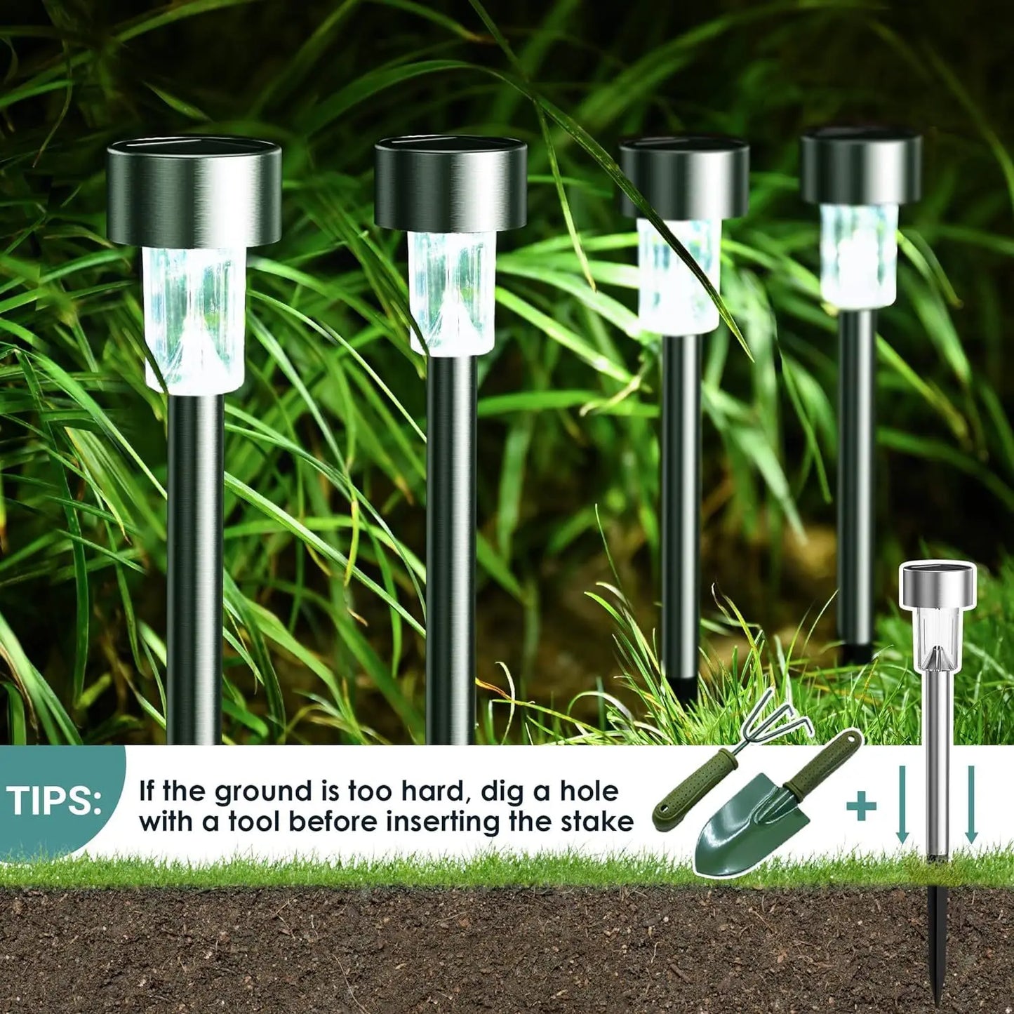 Solar Ground Stake Lights for Garden Pathways