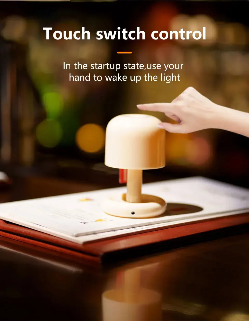 Sunset Mushroom LED Lamp – Rechargeable Ambient Night Light for Cozy Spaces
