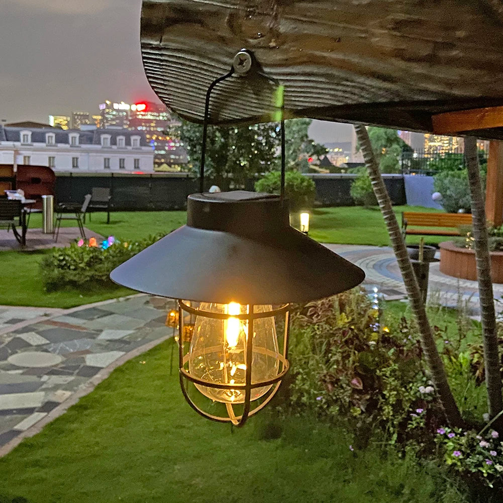 Vintage Solar Camping Lantern for Outdoor Decor