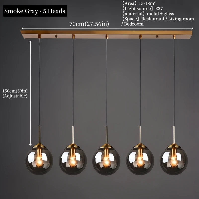 Modern Luxury Glass Pendant Light Nordic LED Hanging Lamp