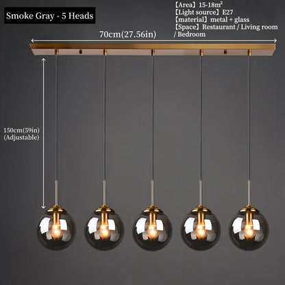 Modern Luxury Glass Pendant Light Nordic LED Hanging Lamp