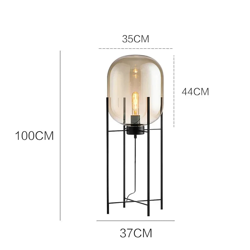 Nordic Glass Sphere Floor Lamp Modern LED Decorative Light