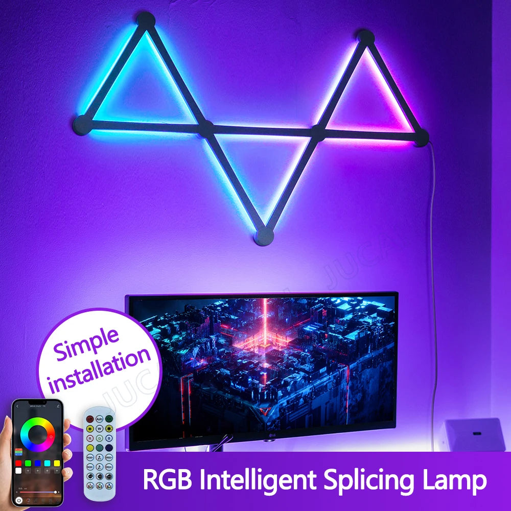 RGB Smart Wall Panel Light Voice Control Gaming Room Lamp