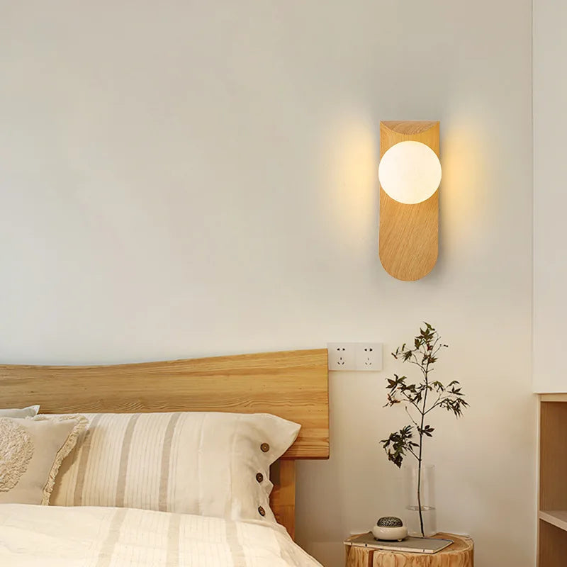 Walnut Wood Grain Wall Lamp for Cozy Interiors