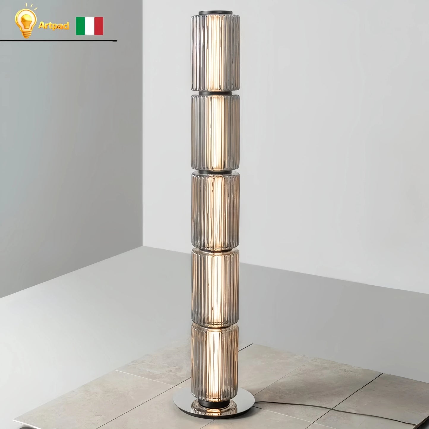 Nordic Glass Floor Lamp – Designer LED Standing Light for Home Decor