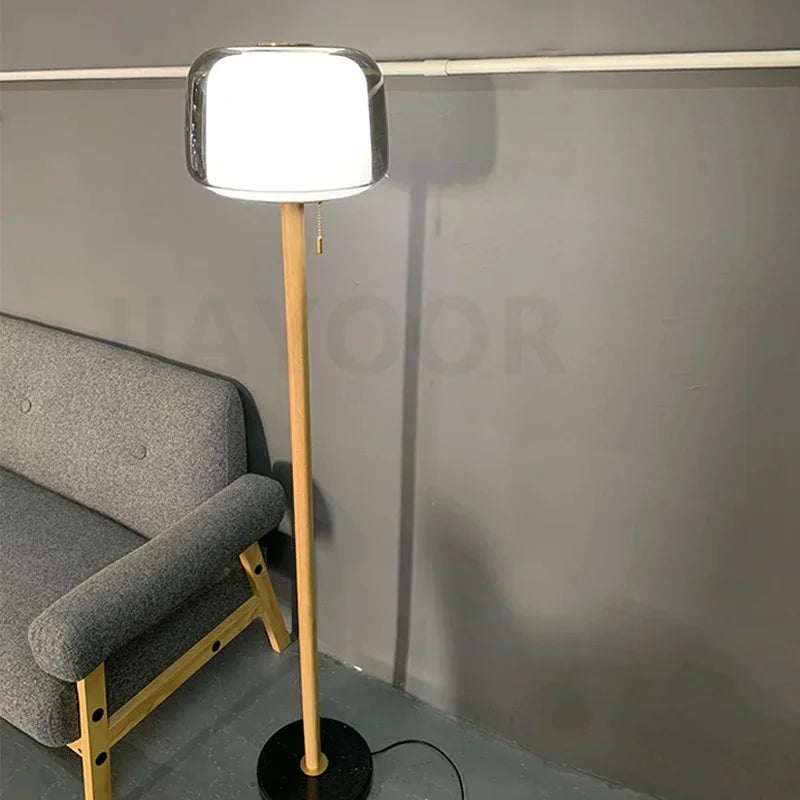 Modern Glass Floor Lamp – Elegant Decorative Lighting for Living Room