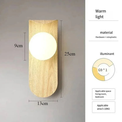 Walnut Wood Grain Wall Lamp for Cozy Interiors