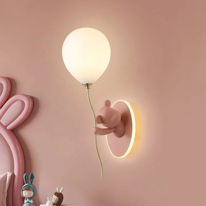 Cute Balloon Bear Wall Lamp for Kids Rooms
