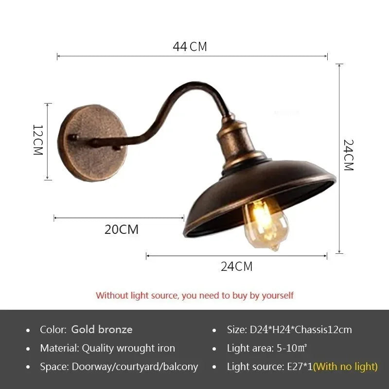 Retro Waterproof Outdoor Wall Light for Garden Entrances