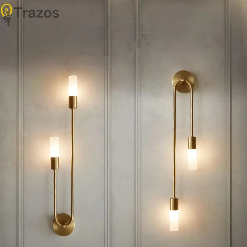 Nordic Luxury Wall Lamp LED Black Gold Bedroom Sconce