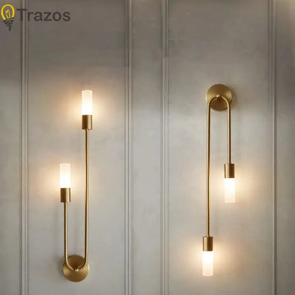 Nordic Luxury Wall Lamp LED Black Gold Bedroom Sconce