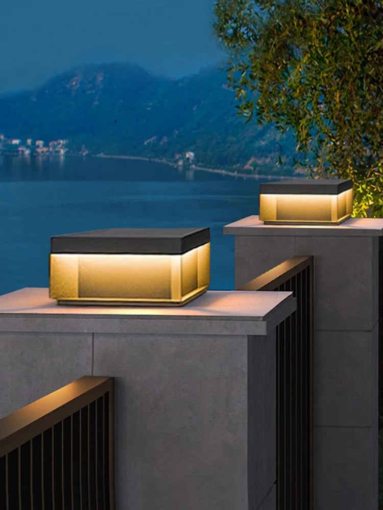 Solar Pillar Light Outdoor Waterproof Fence Yard Lamp
