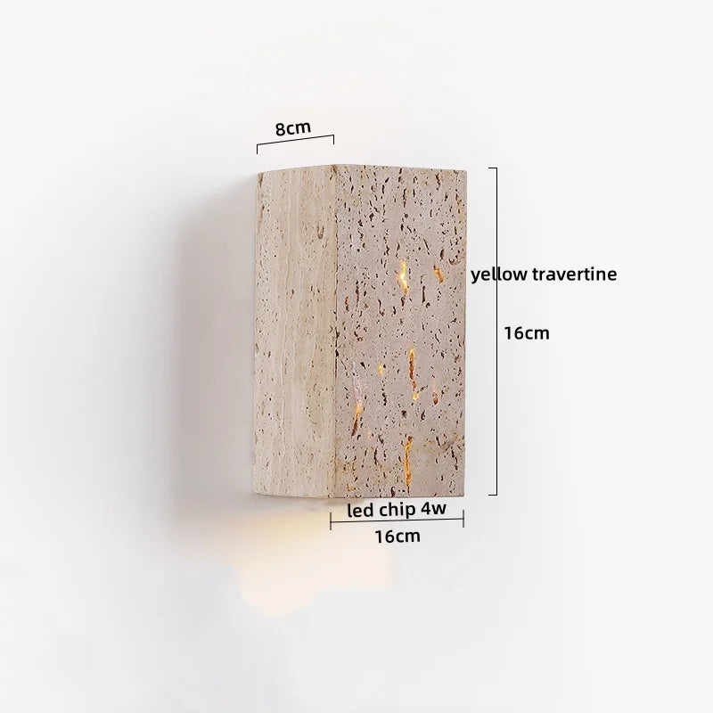 Wabi Sabi Travertine Wall Lamp for Cozy Bedrooms
