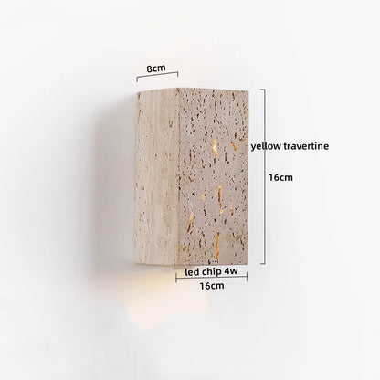 Wabi Sabi Travertine Wall Lamp for Cozy Bedrooms
