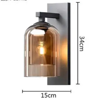 Modern Double Glass Wall Sconce for Bedrooms