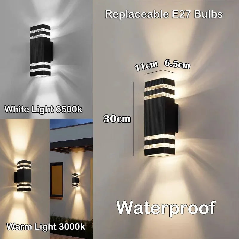 Outdoor LED Wall Sconce E27 Up Down Waterproof Porch Light