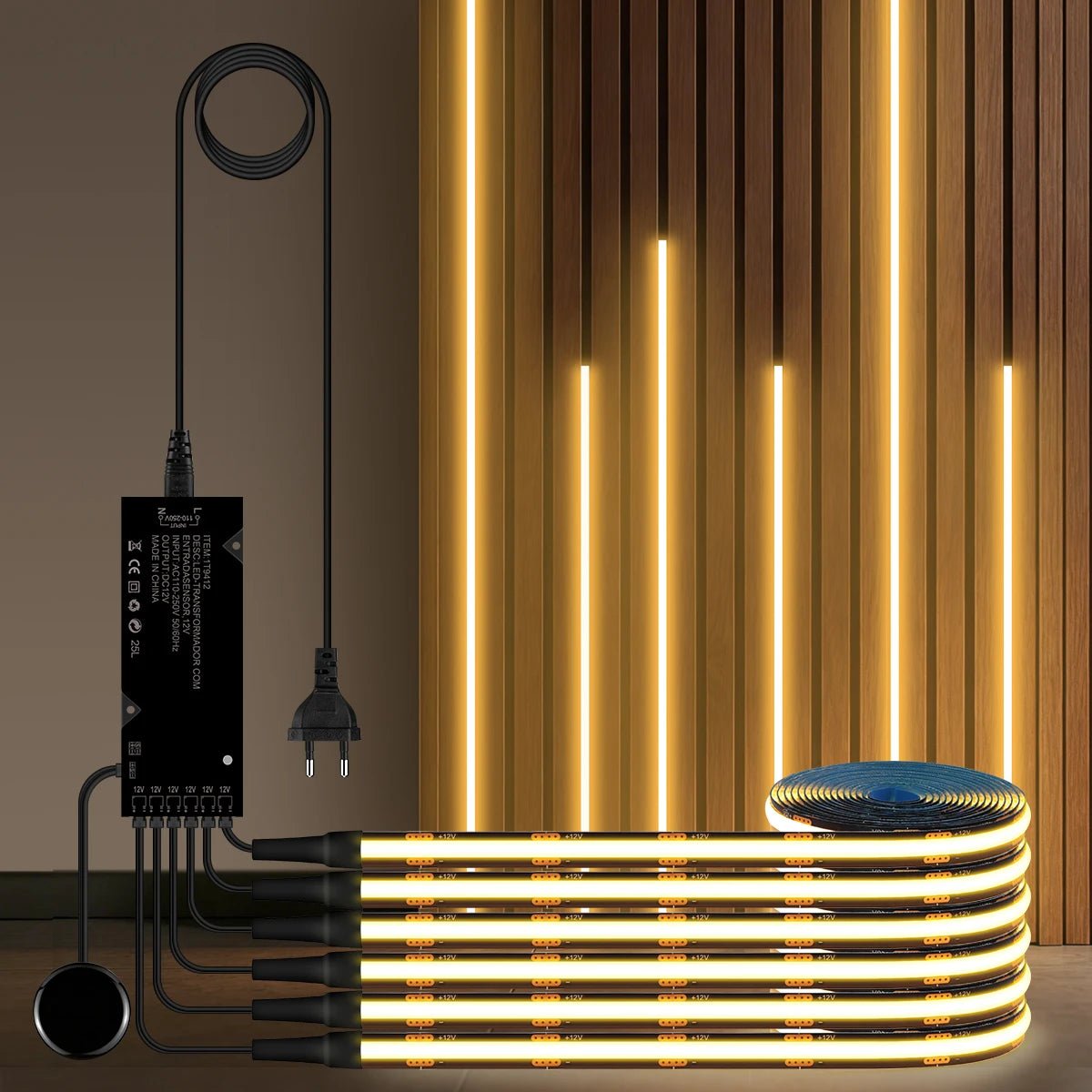 Motion Sensor COB LED Strip Light for Wall Panels