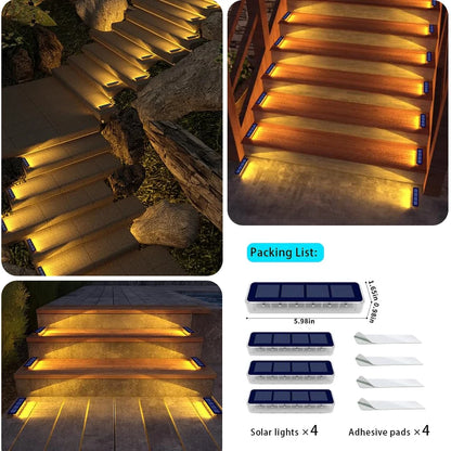 Solar LED Deck Step Lights for Outdoor Stairs