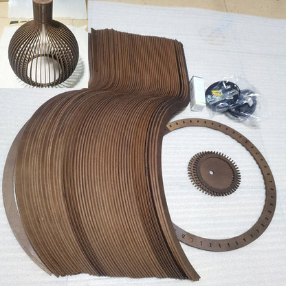 Solid Wood Cage Pendant Light Nordic Bamboo Hanging Lamp