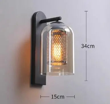 Modern Double Glass Wall Sconce for Bedrooms