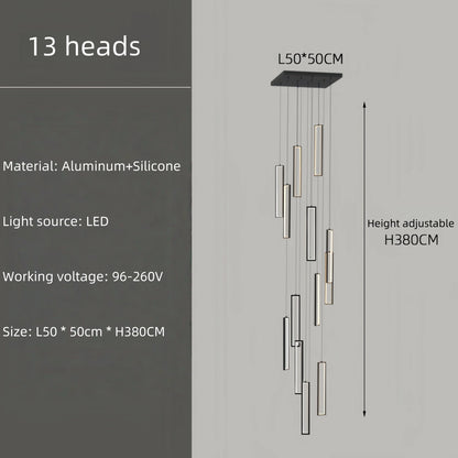 Modern Square Staircase Chandelier for Modern Spaces