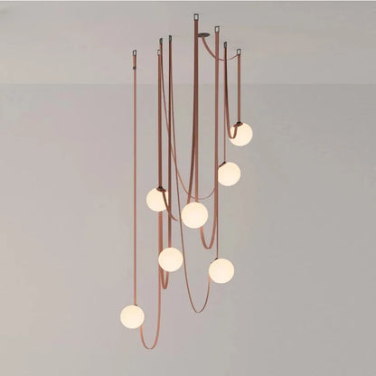 Nordic Leather Strap Chandelier for Modern Interiors