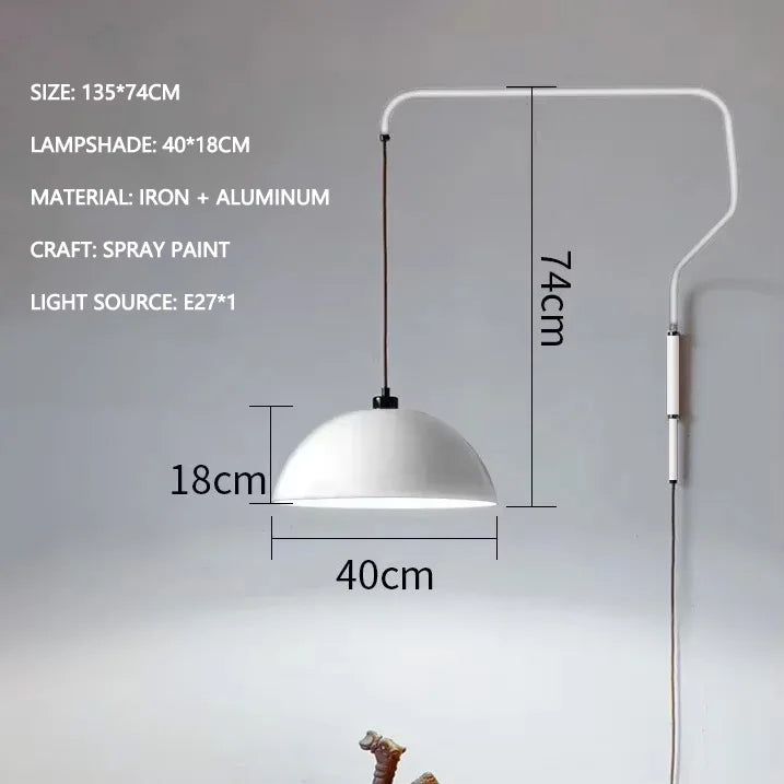 Rotatable Long Arm Wall Lamp for Reading Spaces