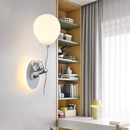 Cute Balloon Bear Wall Lamp for Kids Rooms