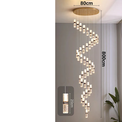 Luxury Crystal Staircase Chandelier for High Ceilings