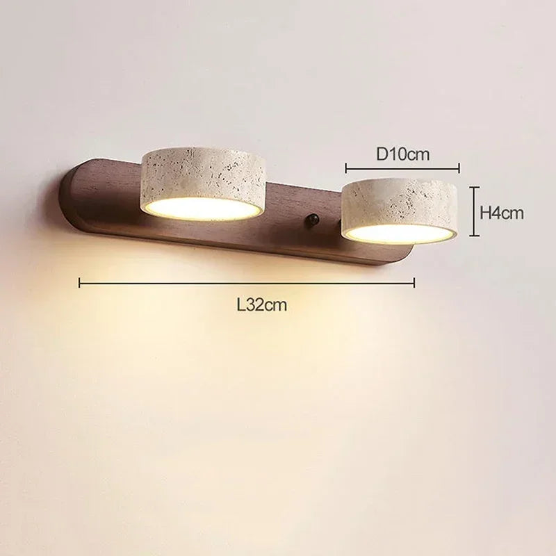 Travertine Duo Rotating Wall Light for Bathrooms